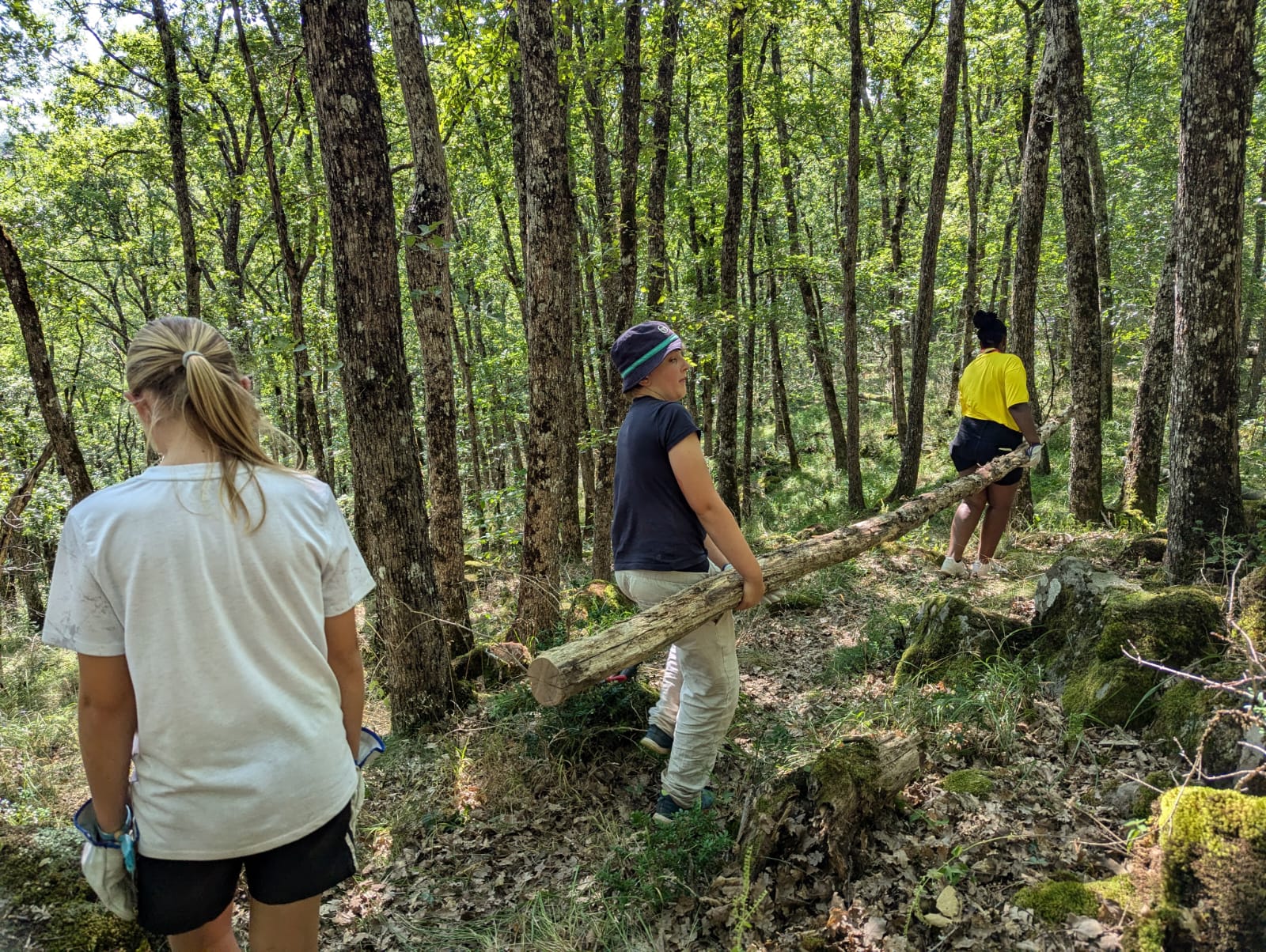 Atelier maniement d'outils et sécurité pour construire sa cabane en camp de vacances