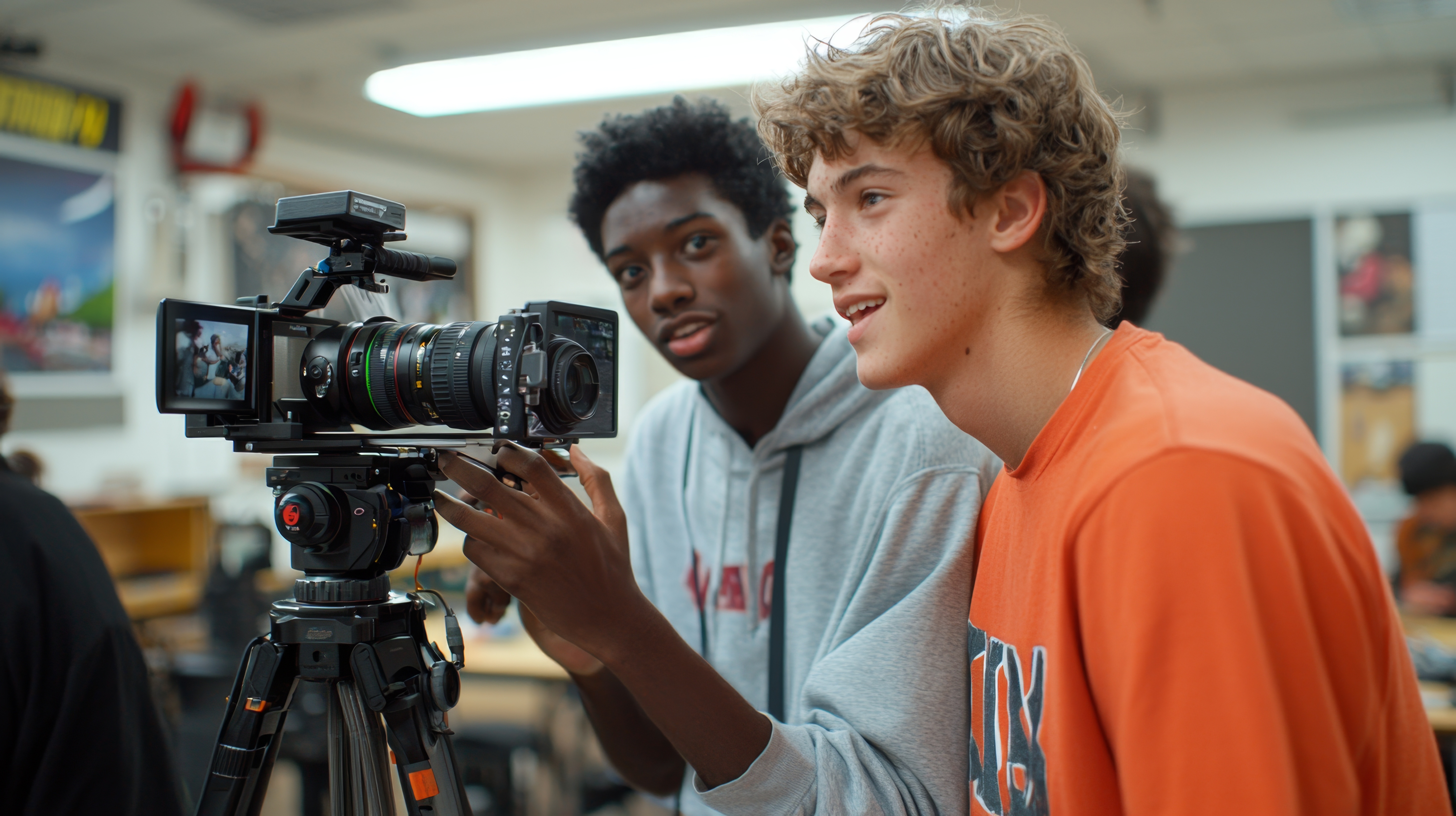 Atelier de création vidéo pour enfants en colonie de vacances à thème cinéma