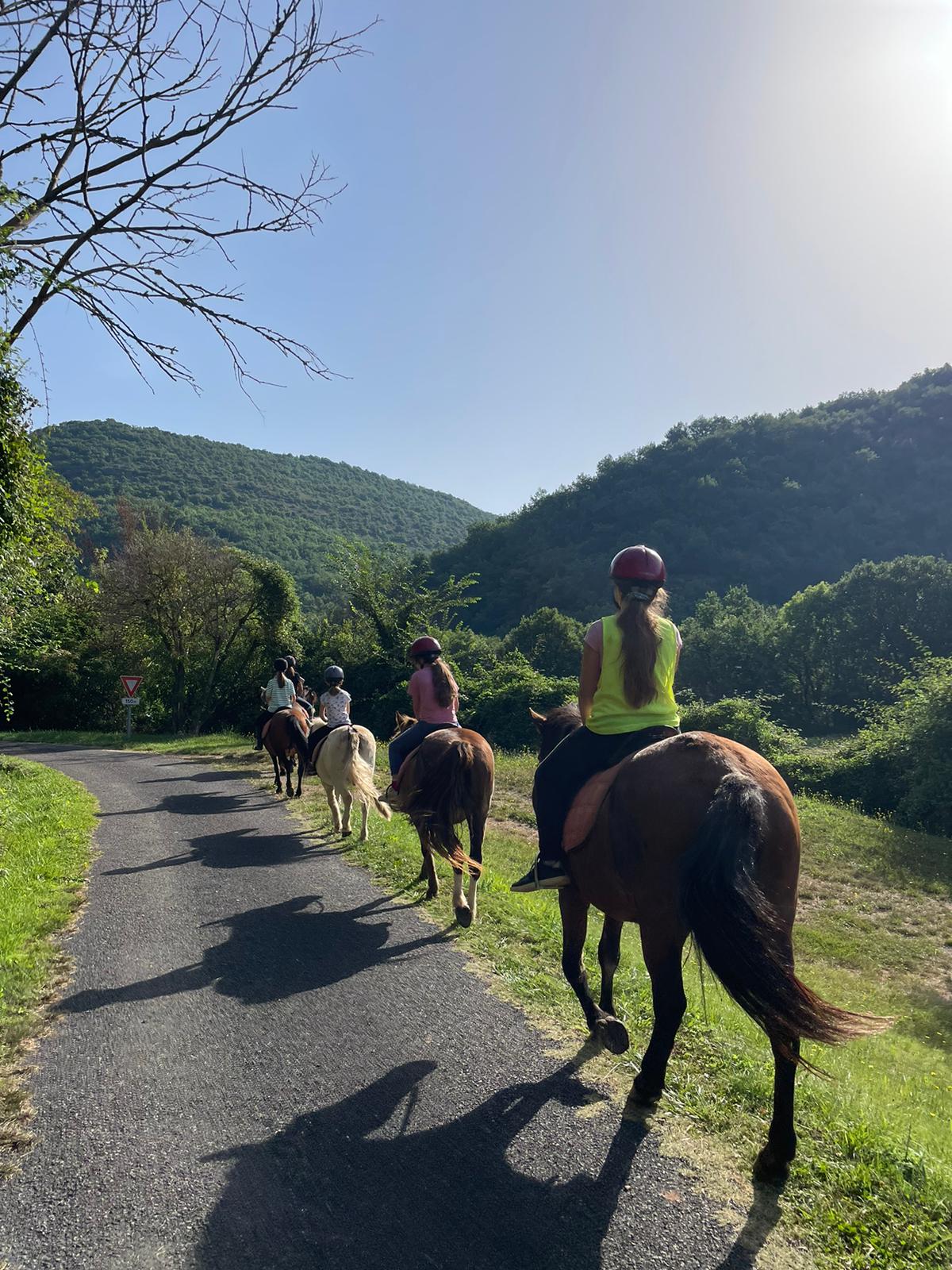 Atelier randonnée équestre avec vue sur le viaduc de Millau pour jeunes
